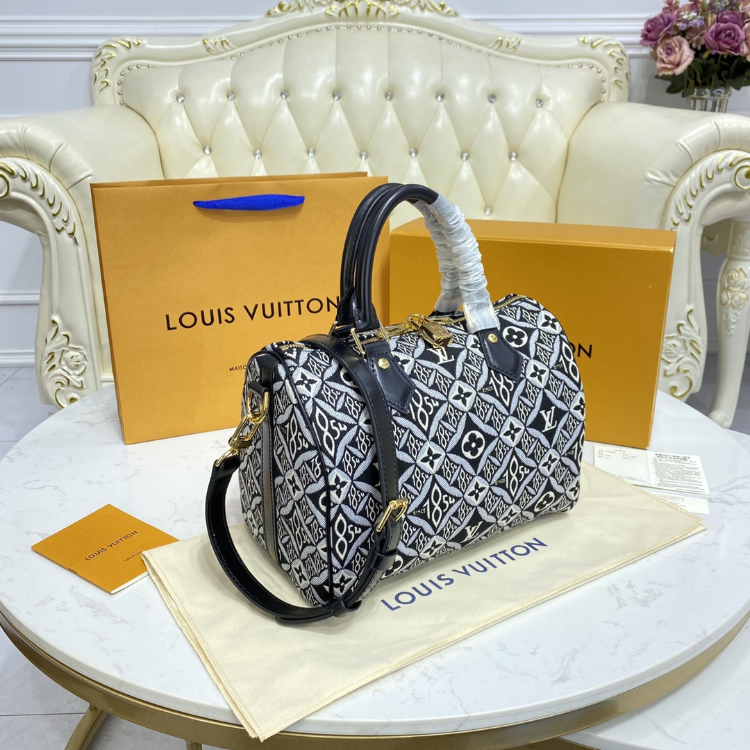 Louis Vuitton SINCE 1854 SPEEDY BANDOULIERE 25 Monogram Handbag M45769 Black